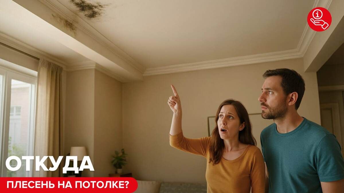 Плесень на потолке: причины ее появления и простые способы борьбы
